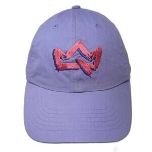 Purple Pink Baseball Cap Embroidered Graffiti Crown Logo Slideback Strap OSFM